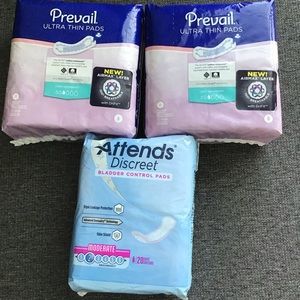 Prevail and Attends Discreet Pads 80 Total Count